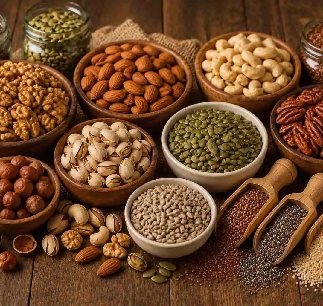 Frutos secos y semillas seleccionadas para la industria alimentaria